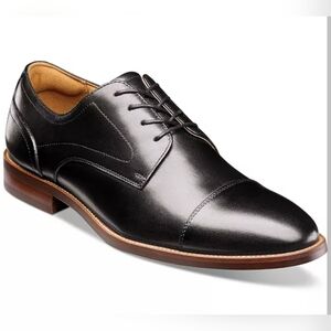 Florsheim Men's Ruvo Cap-Toe Oxford Dress Shoes Black Leather Size 9.5